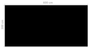 Fekete polietilén medencetakaró 600 x 300 cm