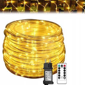 Fénytömlő 10m Led Karácsonyfa Lámpa Fehér Meleg 100LED távirányítóval