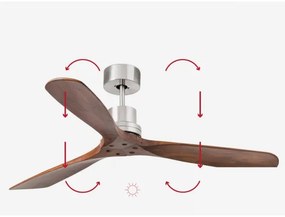 FARO 33370DC - Mennyezeti ventilátor LANTAU barna/matt króm á. 132 cm + távirányítás