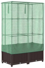 rattan megjelenésű magaságyás melegháztakaróval 80x40x138 cm
