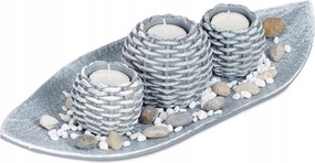 Gyertyatartó szett 3 db-os Melegítő Asztal Dekoráció