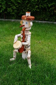 Fa figura nyírfa kertbe 55cm Szaxofonos