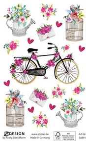 Matrica, papír, 3 ív, 76x120 mm, AVERY ZWECKFORM, Z-Design No.56891, virágok (AY56891)