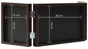 sötétbarna háromszárnyas fényképkeret 28x18 cm + 2x(13x18 cm)