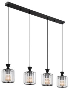 Globo 15742-4 - Csillár zsinóron JORDANA 4xE27/60W/230V fekete