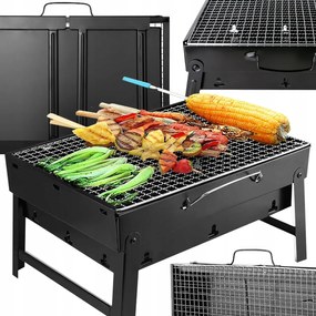 Összecsukható Grill Turisztikai Hordozható Kerti Bőrönd Szén Bbq