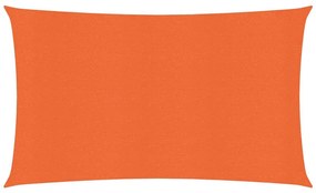 narancssárga négyszögletű HDPE napvitorla 160 g/m² 4x7 m