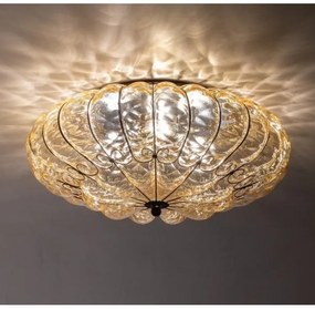 SIRU - Mennyezeti lámpa SOLE 3xE14/40W/230V átm. 31 cm bézs/króm Velencei üveg