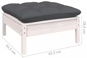 5 részes fenyőfa kerti ülőgarnitúra antracitszürke párnákkal