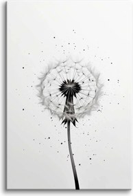 Fekete-fehér pitypang mintás vászonkép nappaliba 80x120cm