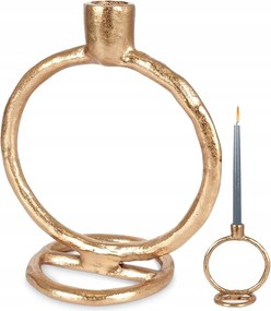 Gyertyatartó Fém arany hosszú gyertyatartó dekorációs asztal 19 cm