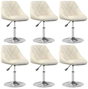 6 db krémszínű bársony dönthető étkezőszék