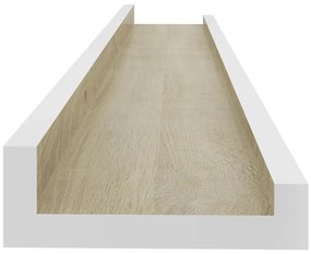 4 db fehér és sonoma tölgy színű fali polc 60 x 9 x 3 cm