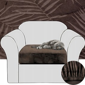 Kanapé Huzat Fotel Háttámla Velúr Dombornyomott Pálmalevelek