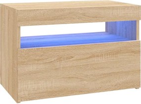 vidaXL sonoma tölgy színű TV-szekrény LED-lámpákkal 60 x 35 x 40 cm