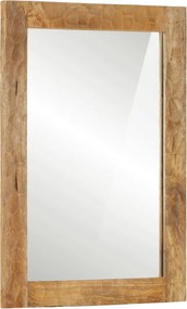 vidaXL tömör mangófa és üveg fürdőszobatükör 50 x 70 x 2,5 cm