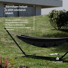 SwayStation Boho függőágy, 400 x 116 cm, időjárásálló, rozsdamentes, rozsdamentes