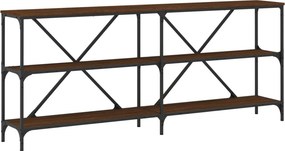 vidaXL barna tölgyszínű szerelt fa és vas konzolasztal 180x30x75 cm