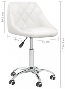 6 db fehér műbőr forgó étkezőszék