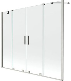 Mexen Velar Duo, csĂșszĂł 2 szĂĄrnyas kĂĄdparavĂĄn 170x150 cm, 8mm ĂĄtlĂĄtszĂł ĂŒveg, szĂĄlcsiszolt nikkel, 896-170-000-02-97