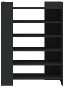 fekete szerelt fa cipőszekrény 74,5 x 37,5 x 100 cm