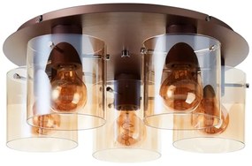 Brilliant - Mennyezeti lámpatest PETJE 5xE27/40W/230V átm. 52 cm barna/füstszínű