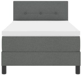 Boxspring Ágy Mattal Sötétszürke 80x200 cm Szövet
