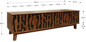 Barna mangófa TV-állvány 180x50x40 cm Kantu – MOME