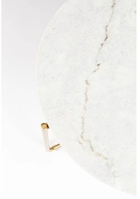 Fehér-aranyszínű kerek dohányzóasztal márvány asztallappal ø 70 cm Timpa – White Label