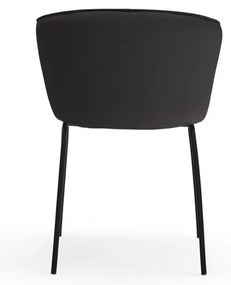 Fekete kárpitozott étkezőfotel szett 2 db-os Add – Teulat