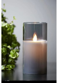 M-Twinkle szürke LED viaszgyertya üvegben, magasság 15 cm - Star Trading
