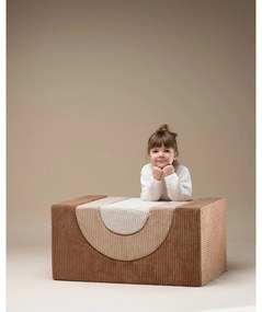 Barna kordbársony habszivacs játszótér 3 db-os magasság 37 cm 75x49 cm Rainbow Montessori – Wigiwama