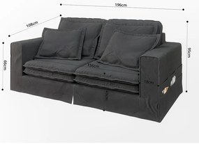 Antracitszürke kanapé 196 cm Nora – Ropez