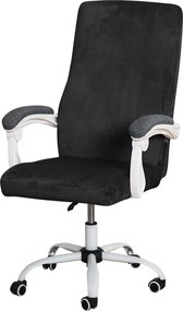 ForgószékHuzat (XL-es, bársonyos, 1 részes, fekete)