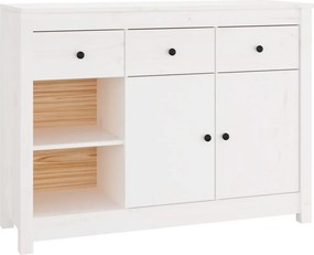vidaXL fehér tömör fenyőfa tálalószekrény 100x35x74 cm