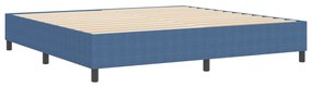 Boxspring Ágy Kék 200x200 cm Vászon