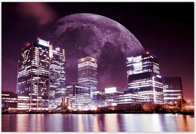 Poszterek 200x135 Lila város éjszaka