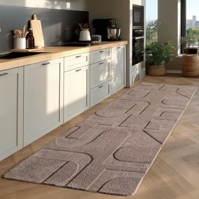 Világosbarna mosható futószőnyeg 80x250 cm Pompei 1614 – Ayyildiz Carpets