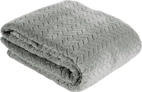 Ágytakaró pléd Cindy acél 170x210 halszálka mintás puha meleg