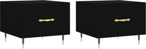 vidaXL 2 db fekete szerelt fa dohányzóasztal 50 x 50 x 40 cm