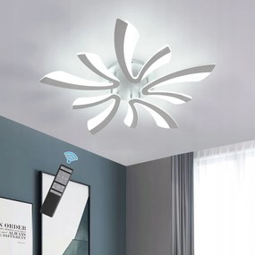 Lampa Sufitowa Wisząca Led Żyrandol Srebrny Z Pilotem Nowoczesny 48W