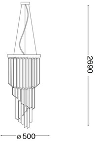 Ideal Lux - Kristály csillár zsinóron CARLTON 12xE14/40W/230V átm. 50 cm króm