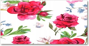 Fotó vászonkép edzett üveg Vörös rózsák 140x70