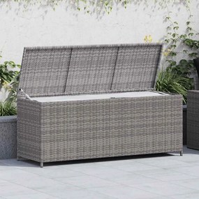 Szürke Polyrattan Kerti Tárolóláda 150 X 50 X 60 Cm