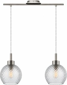 BRILAGI - LED csillár zsinóron RETRO GLASS 2xE27/60W/230V matt króm/füstszürke