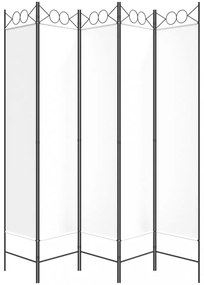 fehér 5 paneles paraván 200x200 cm szövet