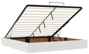 Ottomán ágykeret matrac nélkül fehér 180x200 cm műbőr