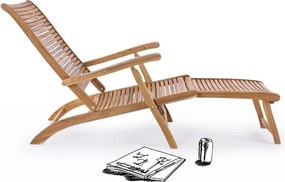 Natúr színű tömörfa kerti napozóágy Noemi – Bizzotto