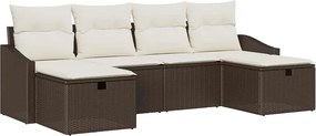 vidaXL Kerti Kanapé Szett párnával tárolóval 6 pcs polirattan