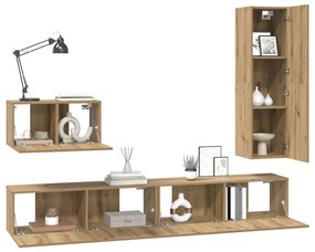 TV szekrény garnitúra 4 pcs kézműves tölgy 30.5 x 30 x 110 cm